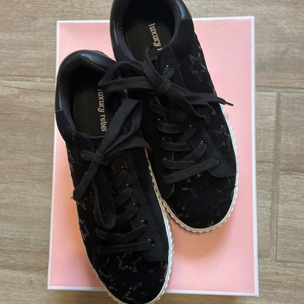 ☀️☀️Luxury Rebel Black LR -Tinella so cute sequence star sneakers☀️☀️☀️ - Picture 2 of 10